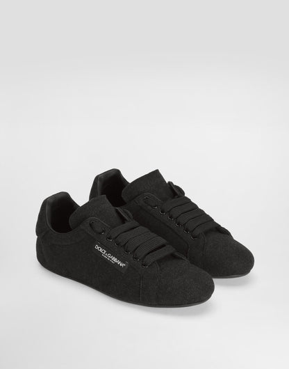 Portofino Soft Men's Sneakers Split Leather Black