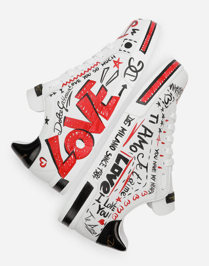 Men's Portofino Love Limited Edition Leather Sneakers Multicolor