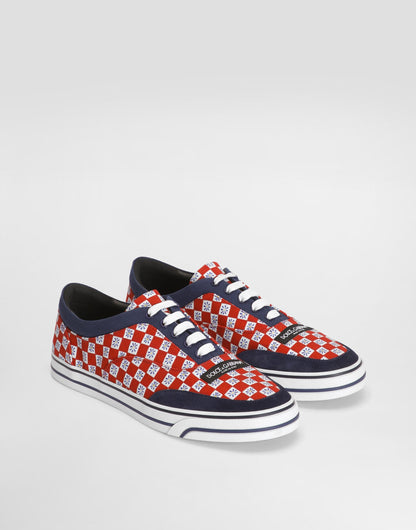 Dg Sailing Sneakers In Printed Canvas Multicolor