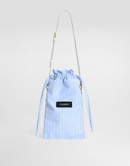 Essenza Bag Striped Poplin Blue Vintage Brass Hardware
