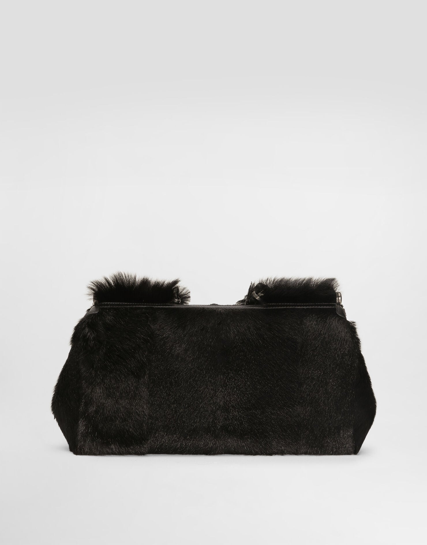 My Sicily Handbag Kid Goat and Plongé Calfskin Black Miami Palladium Plating