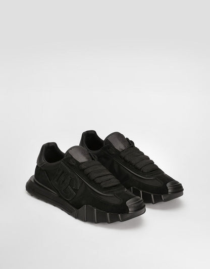DG Athletic Sneakers in Fabric and Calfskin Black