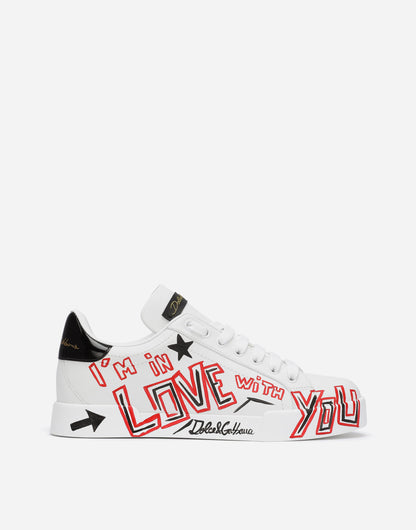 Portofino Cuore Men's Calfskin Nappa Leather Sneakers Multicolor