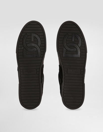 Portofino Calfskin Sneakers in Black M Shape
