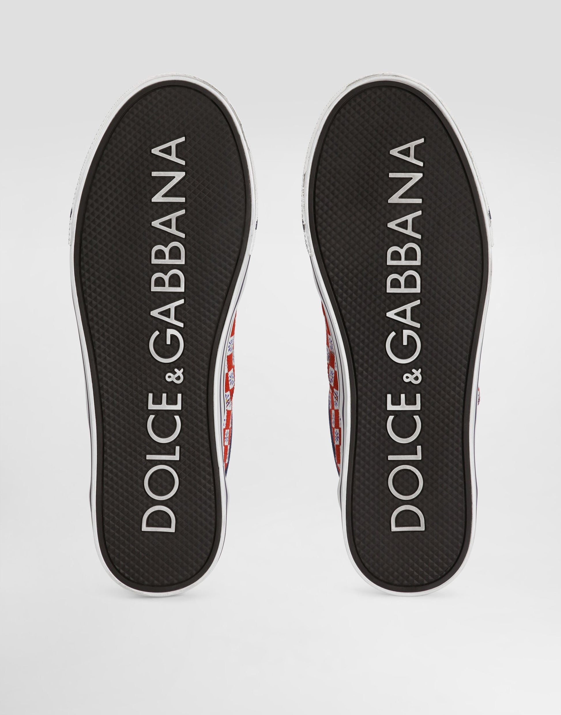Dg Sailing Sneakers In Printed Canvas Multicolor