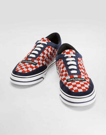 Dg Sailing Sneakers In Printed Canvas Multicolor
