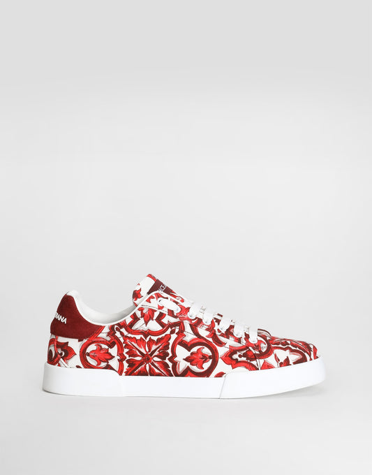 Portofino Majolica-Print Canvas Sneakers Multicolor
