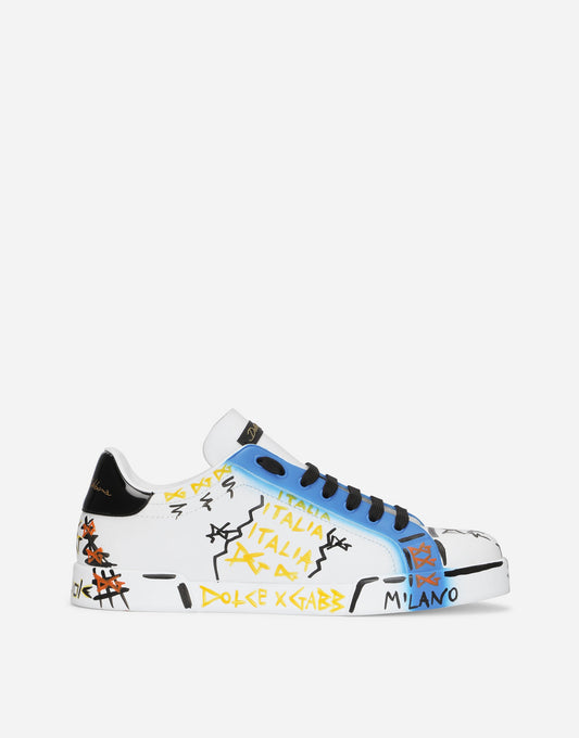 Men's Portofino Limited Edition Sneakers Hand-Painted Calfskin Multicolor