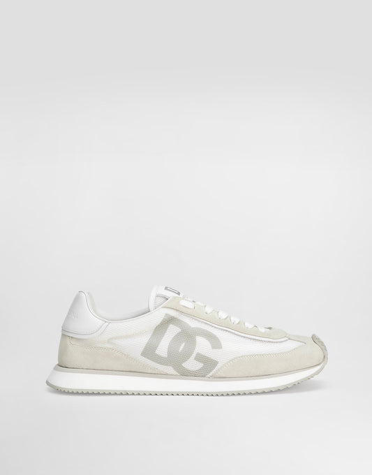Men's DG CUSHION Mixed-Material Sneakers White