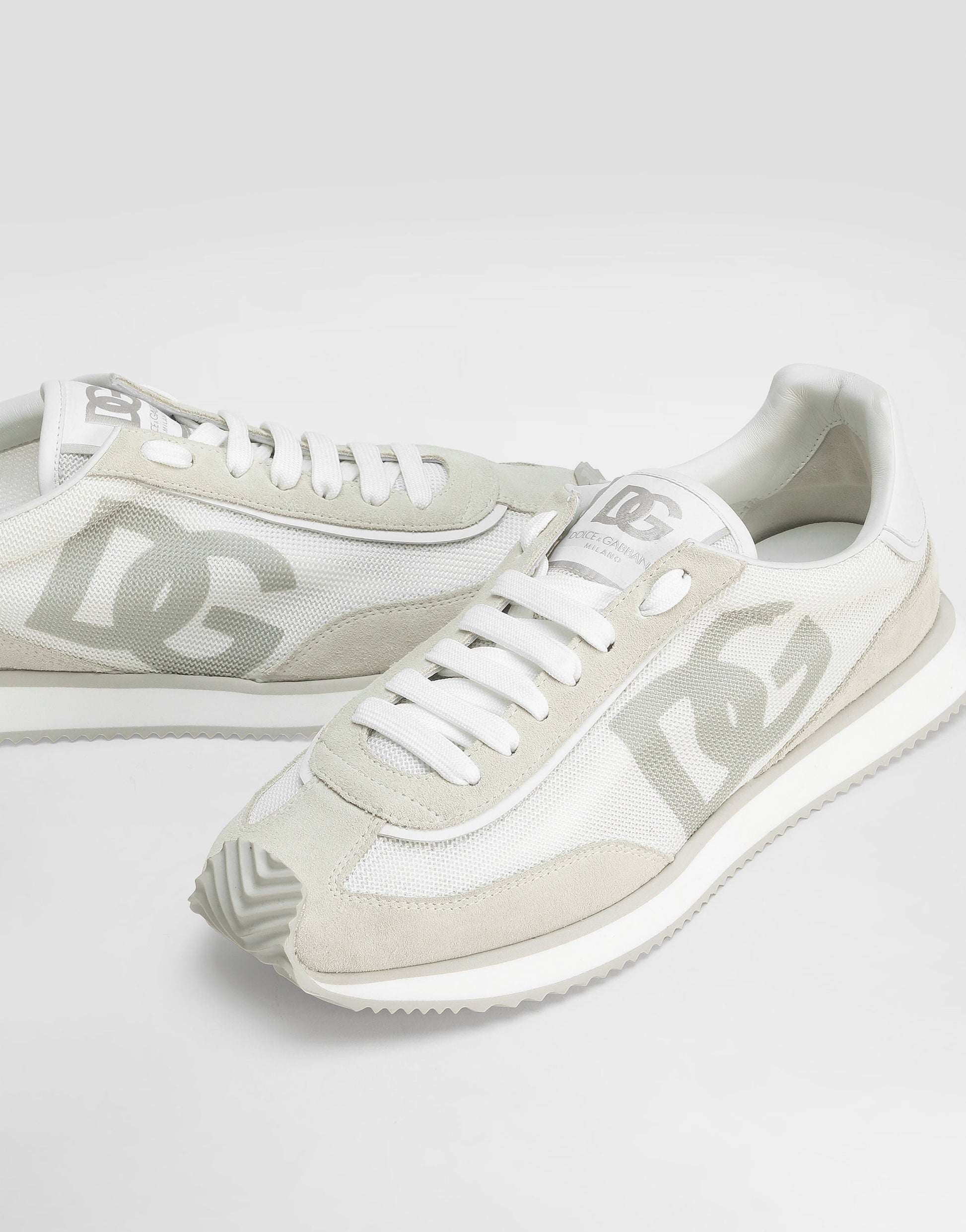 Men's DG CUSHION Mixed-Material Sneakers White
