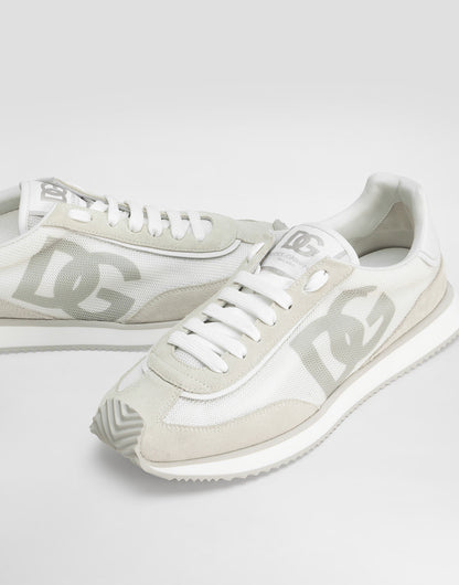 Men's DG CUSHION Mixed-Material Sneakers White