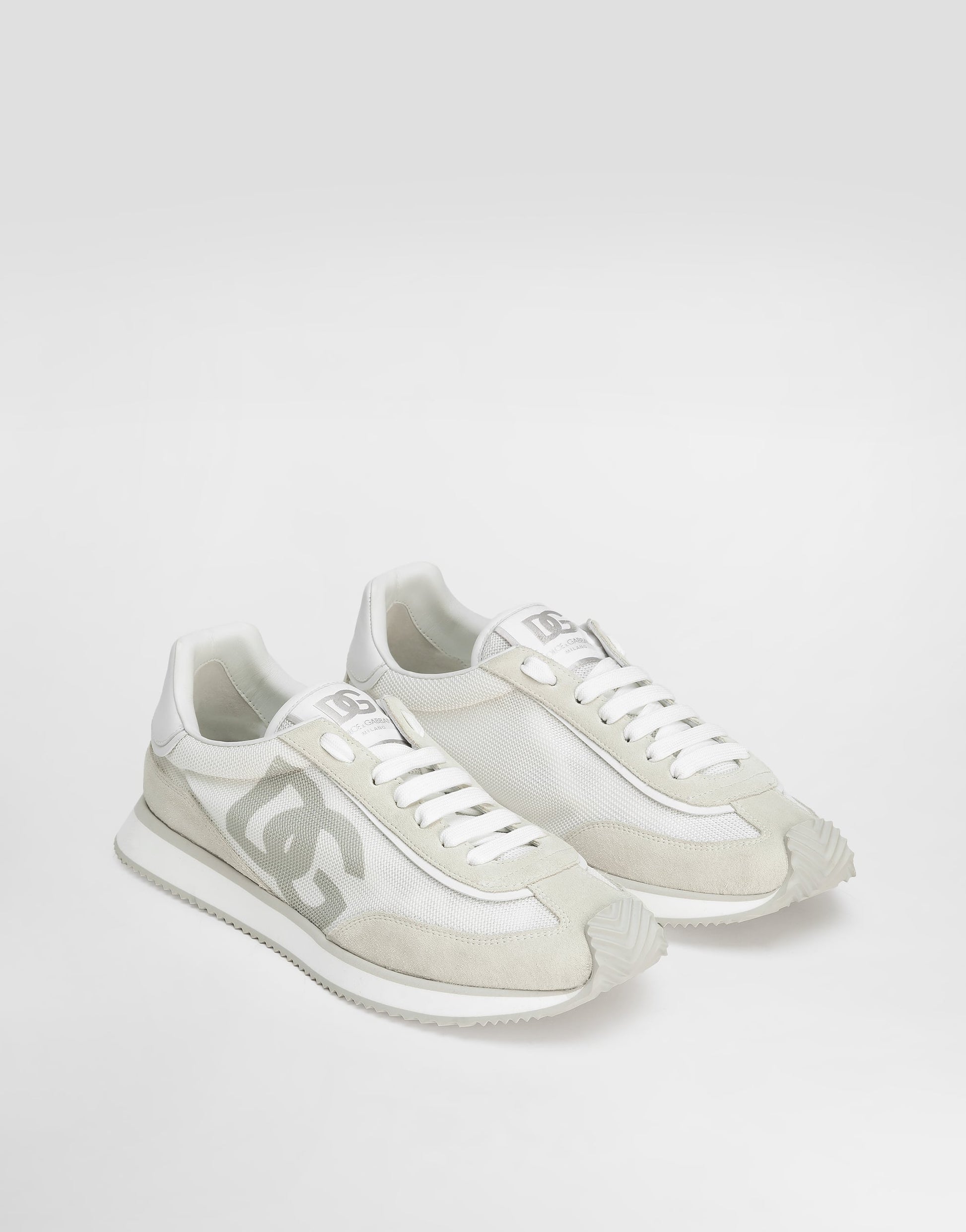Men's DG CUSHION Mixed-Material Sneakers White