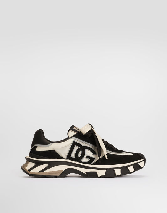 DG Country Road Nylon And Leather Sneakers White
